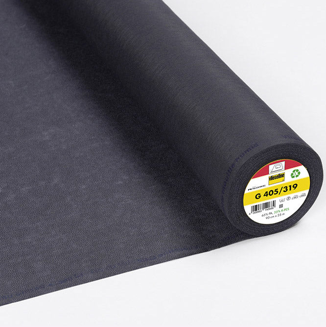 90CM VLIESELINE G405 FUSIBLE INTERLINING 42GSM CHARCOAL