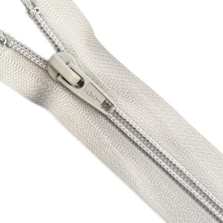 NYLON NO.5 OPEN-END TWO-WAY ZIP COL LIGHT GREY