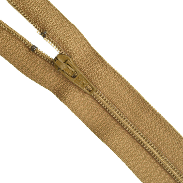 YKK NYLON CLOSED-END ZIP NO.3 COL 898 GREEN BROWN