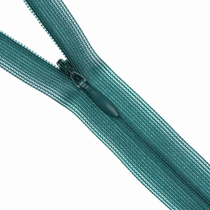 YKK INVISIBLE MESH ZIP COL 390 DEEP TEAL