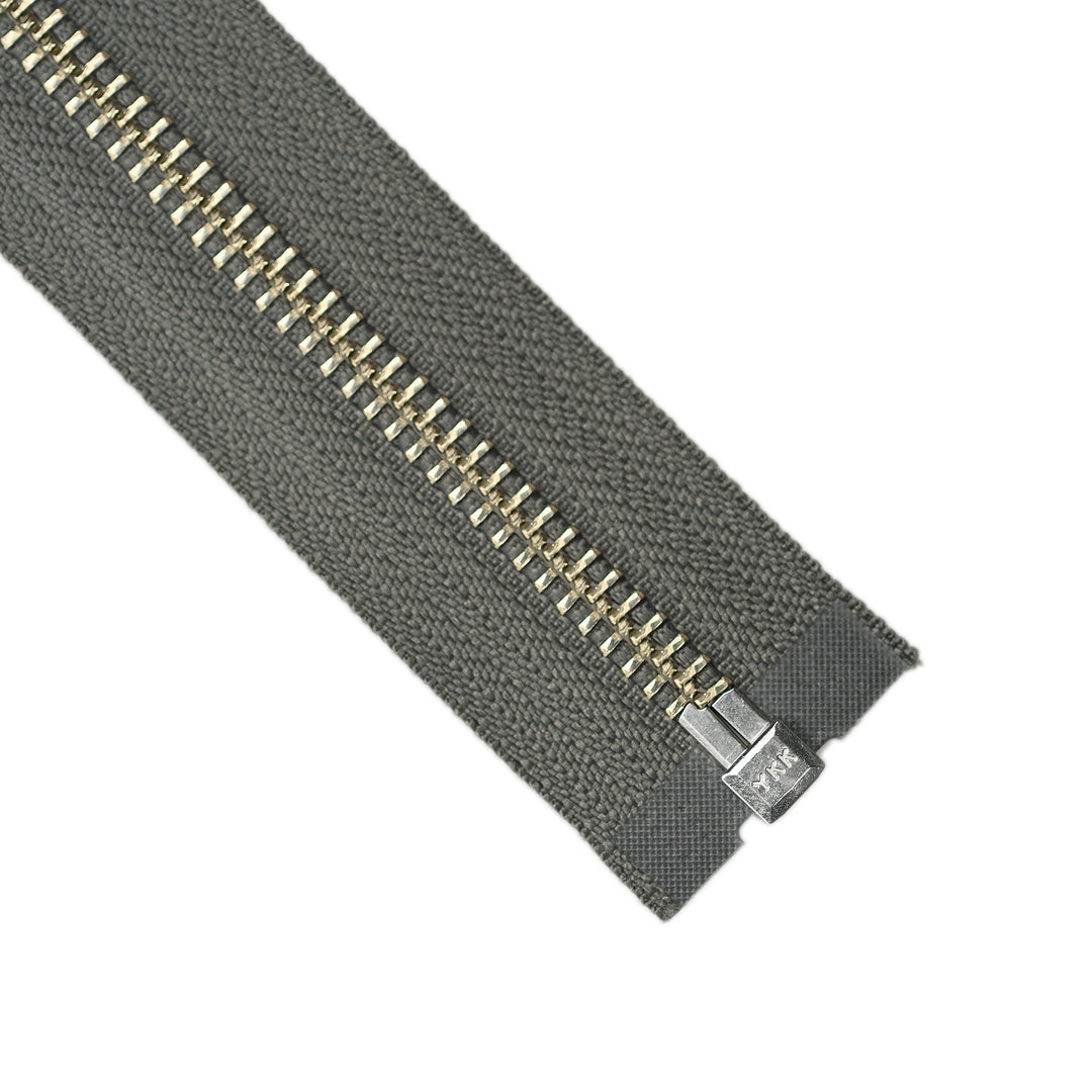YKK METAL OPEN-END ZIP NO.5 NICKEL COL 860 ELEPHANT GREY