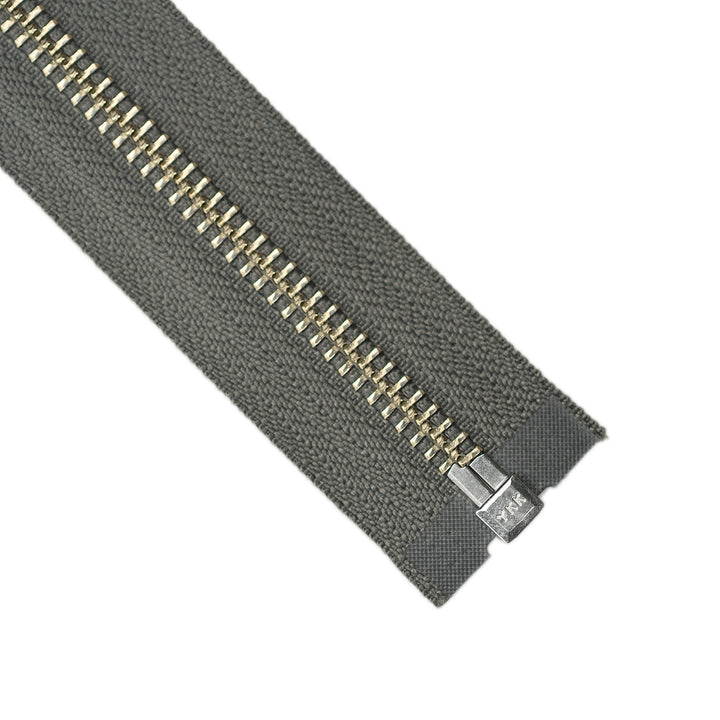 YKK METAL OPEN-END ZIP NO.5 NICKEL COL 860 ELEPHANT GREY