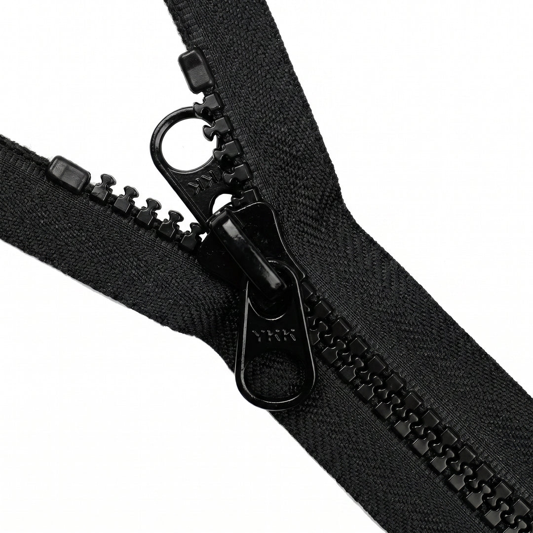 YKK VISLON OPEN-END ZIP NO.10 DOUBLE-PULL COL 580 BLACK
