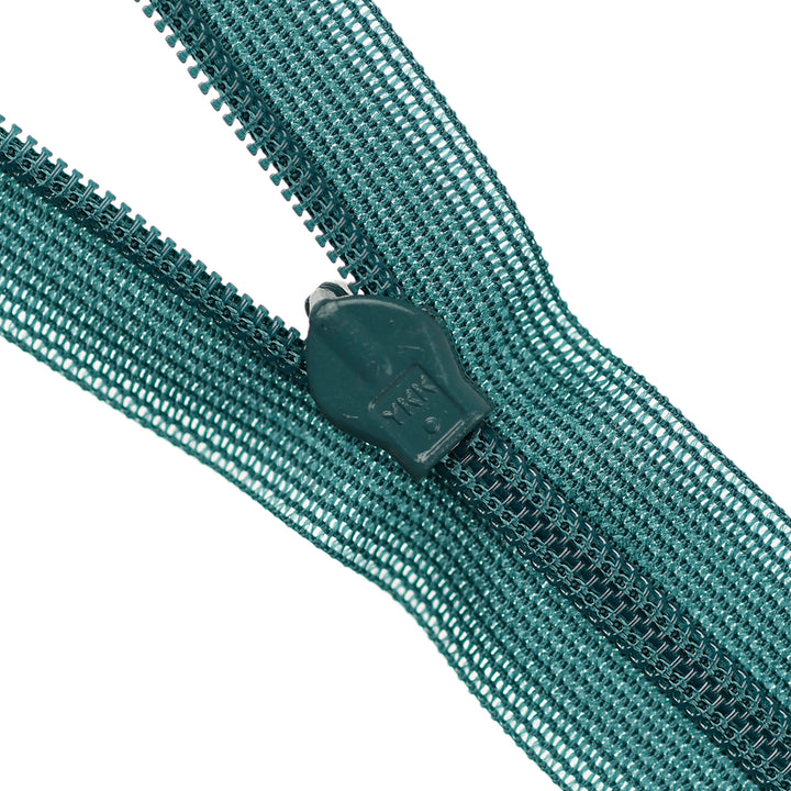 YKK INVISIBLE MESH ZIP COL 390 DEEP TEAL