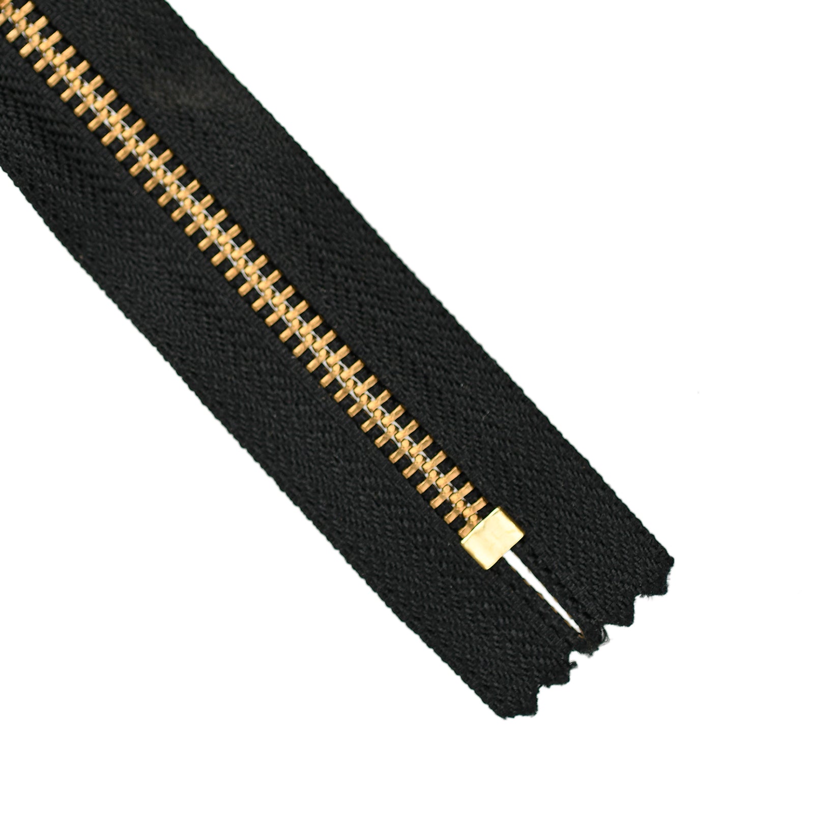 YKK Metal Zipper on White Background