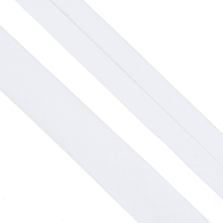 POLY-COTTON BIAS BINDING WHITE