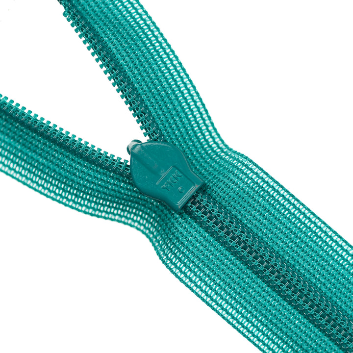 YKK INVISIBLE MESH ZIP COL 877 VIVID TEAL