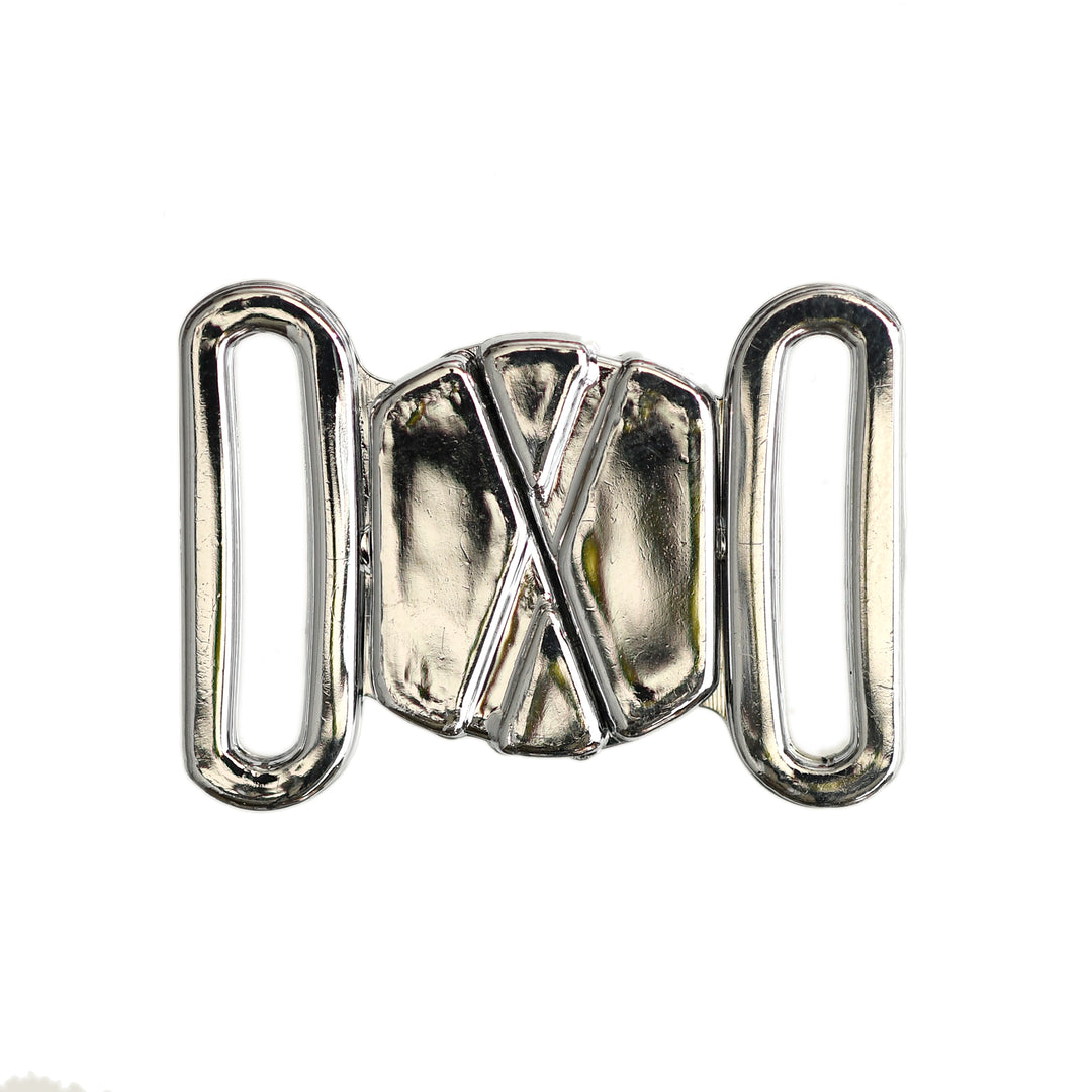 LARGE PLASTIC BUTTERFLY CLASP SILVER