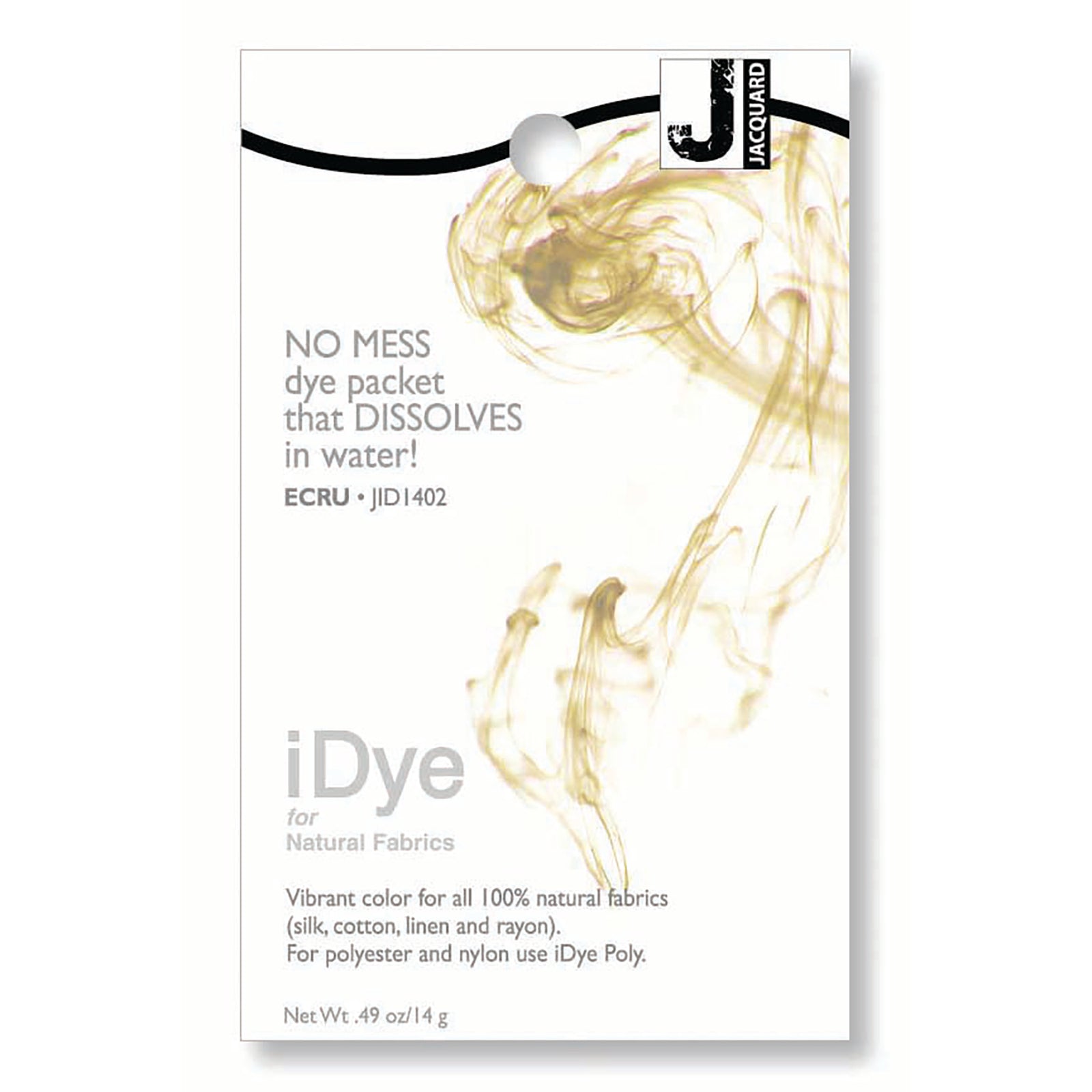 iDye dye packet in ecru for natural fabrics on a white background