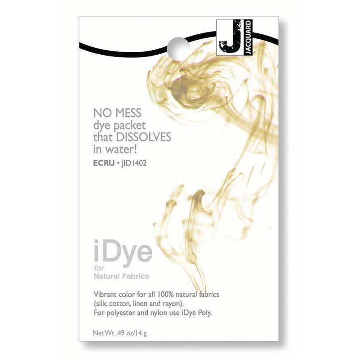 iDye dye packet in ecru for natural fabrics on a white background