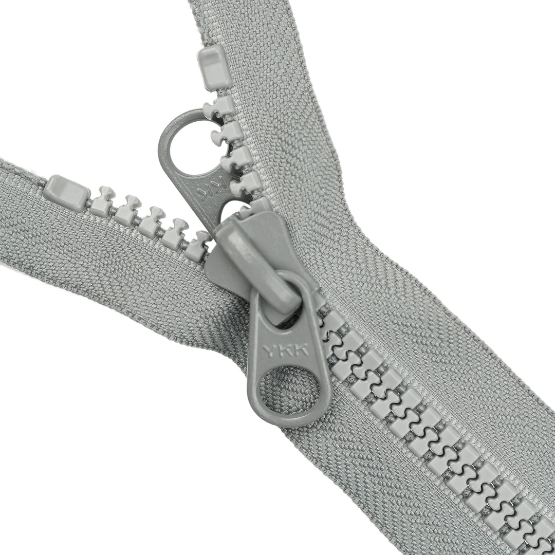 YKK VISLON OPEN-END ZIP NO.10 DOUBLE-PULL COL 577 FOG GREY