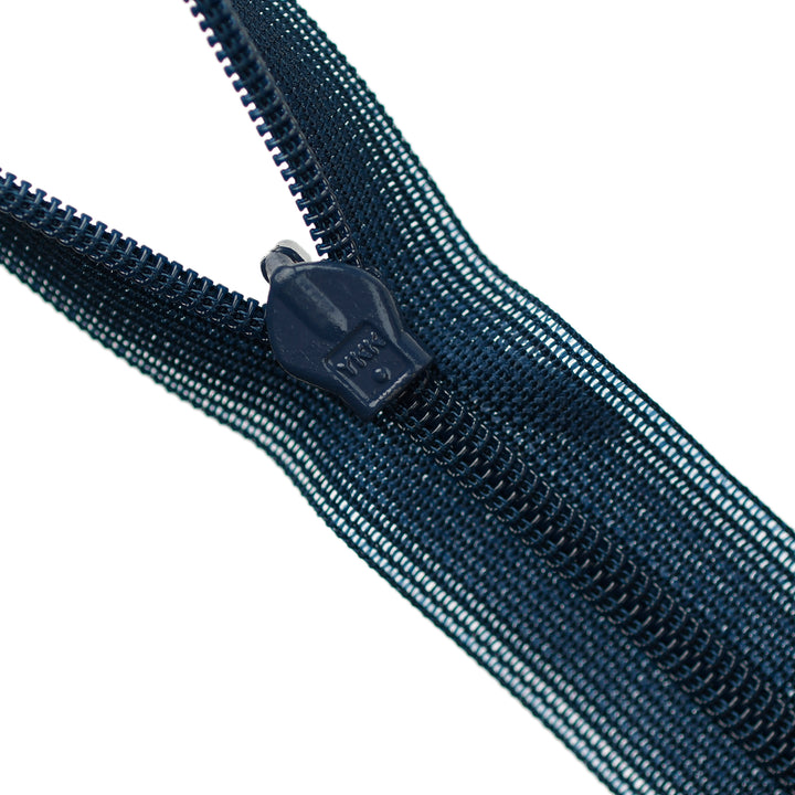 YKK INVISIBLE MESH ZIP COL 920 DEEP OCEAN BLUE