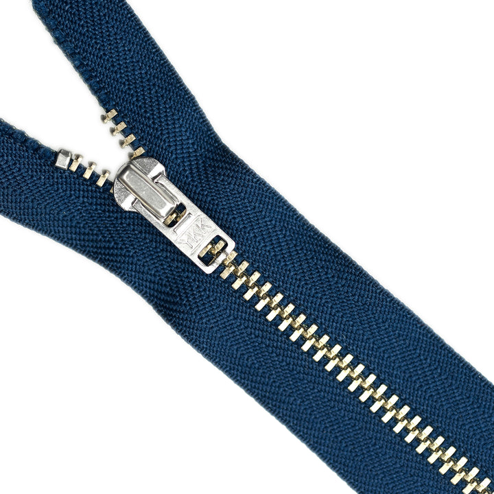 YKK METAL CLOSED-END ZIP NO.4.5 NICKEL COL 920 DEEP BLUE OCEAN