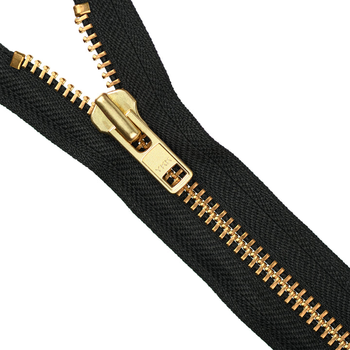 YKK METAL OPEN-END ZIP NO.8 GOLD COL 580 BLACK