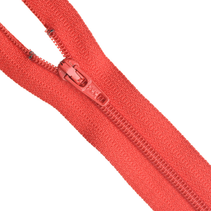YKK NYLON CLOSED-END ZIP NO.3 COL 518 WARM RED