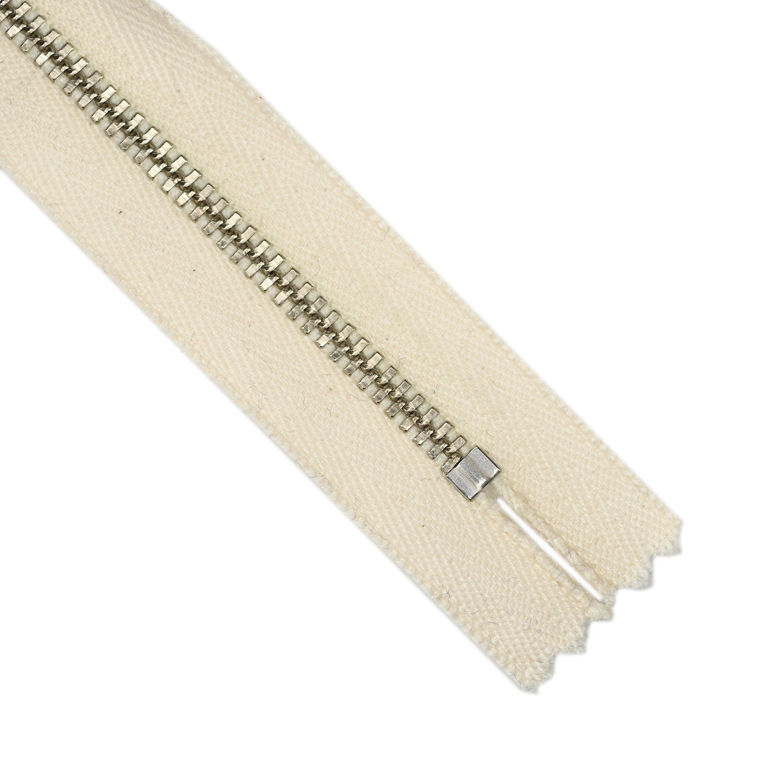 YKK metal zipper on white background