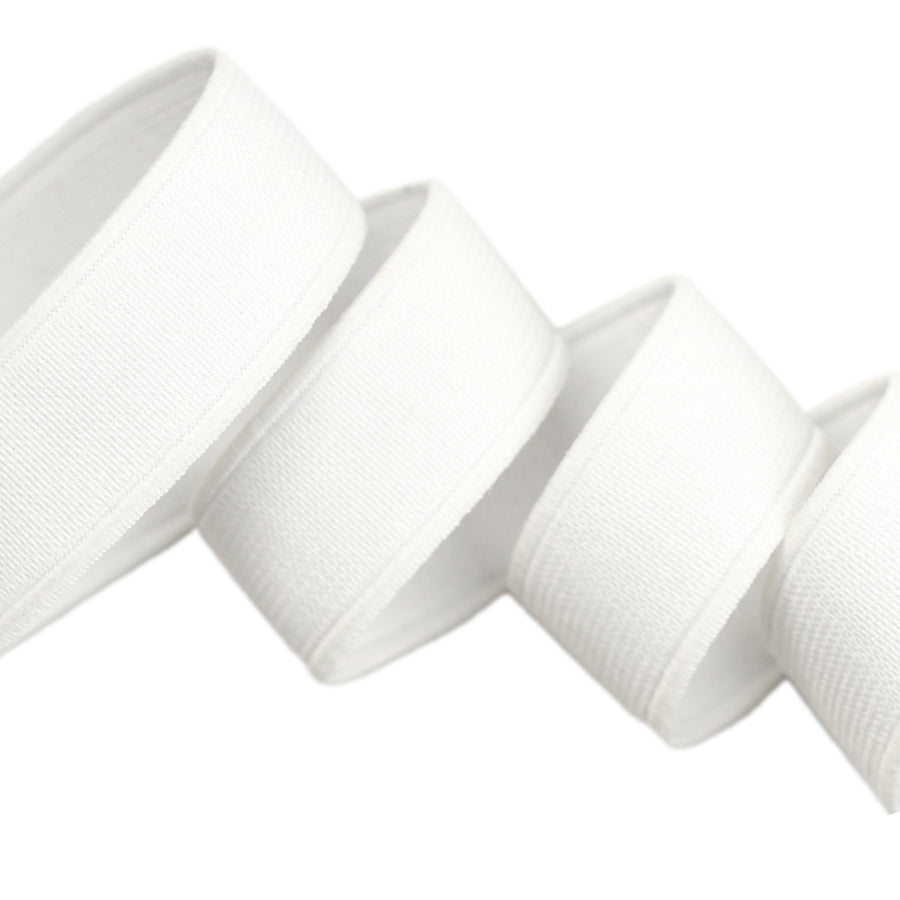 white waistband elastic on white background