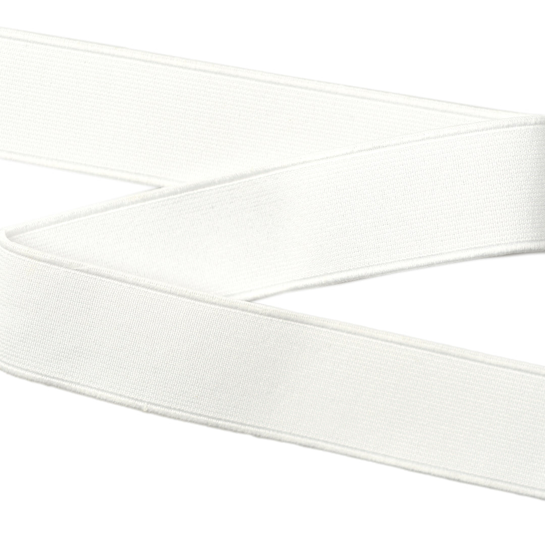 Close-up of a white elastic on a white background