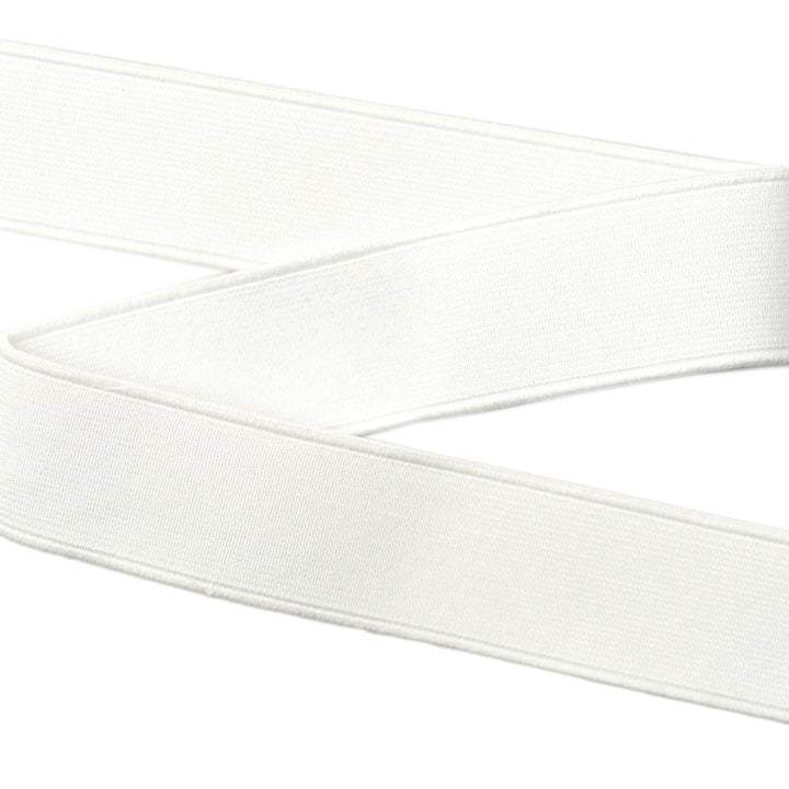 Close-up of a white elastic on a white background