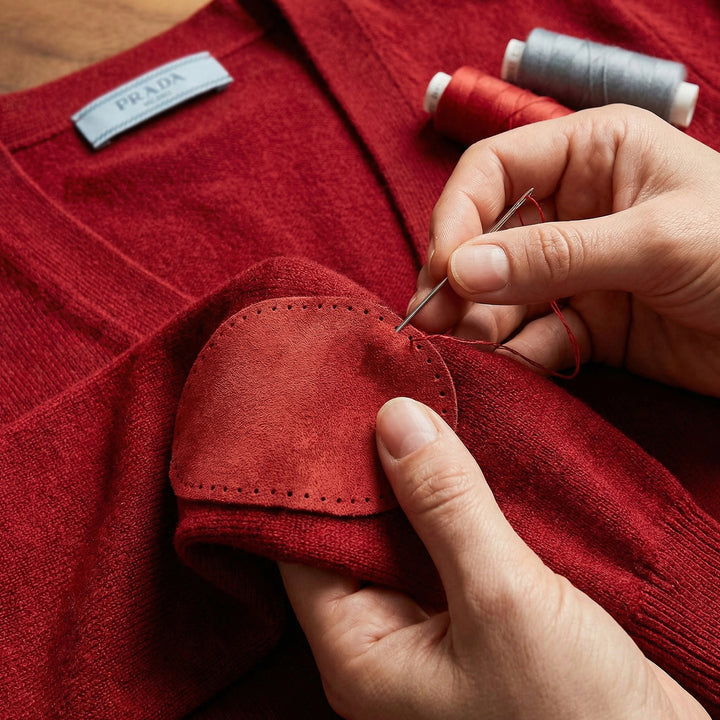 AUSTRALIAN-MADE SUEDE ELBOW PATCHES COL BURGUNDY