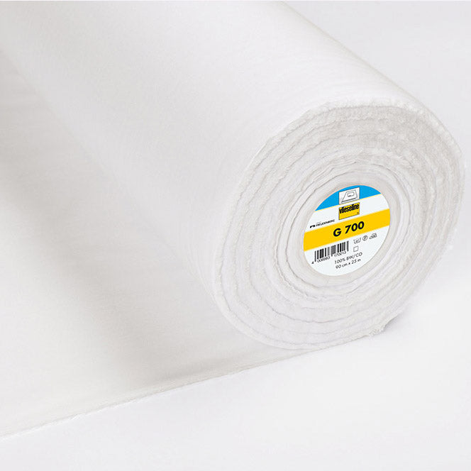 90CM VLIESELINE G700 WOVEN INTERLINING 90GSM WHITE