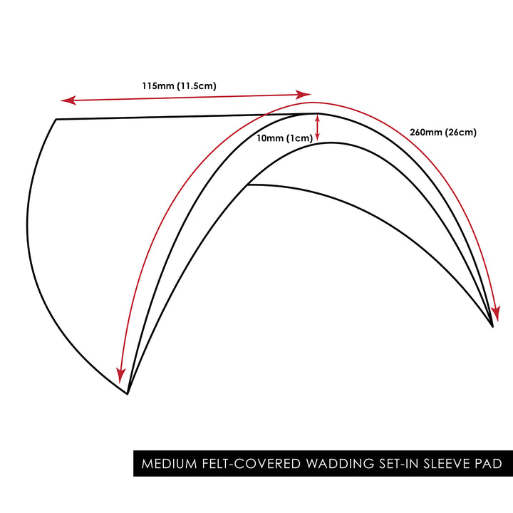 MEDIUM FELT-COVERED SET-IN-SLEEVE SHOULDER PAD