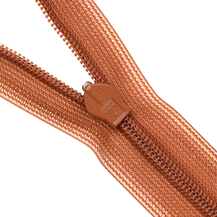 YKK INVISIBLE MESH ZIP COL 809 RED OCHRE