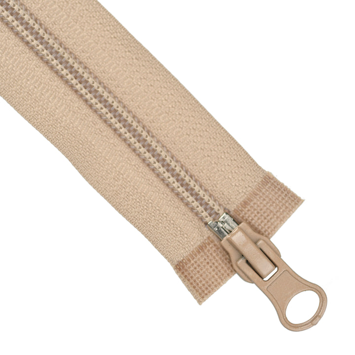 NYLON NO.5 OPEN-END TWO-WAY ZIP COL LIGHT BEIGE