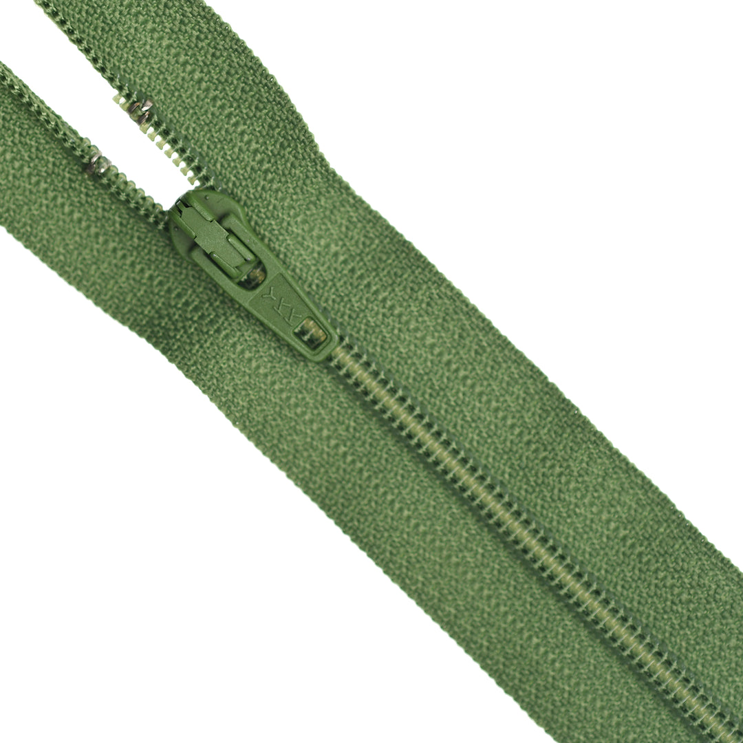 YKK NYLON CLOSED-END ZIP NO.3 COL 887 GREEN OLIVE