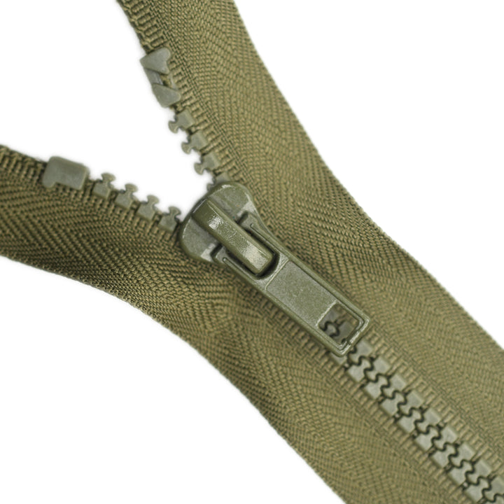 CHUNKY OPEN-END ZIP NO.5 COL KHAKI