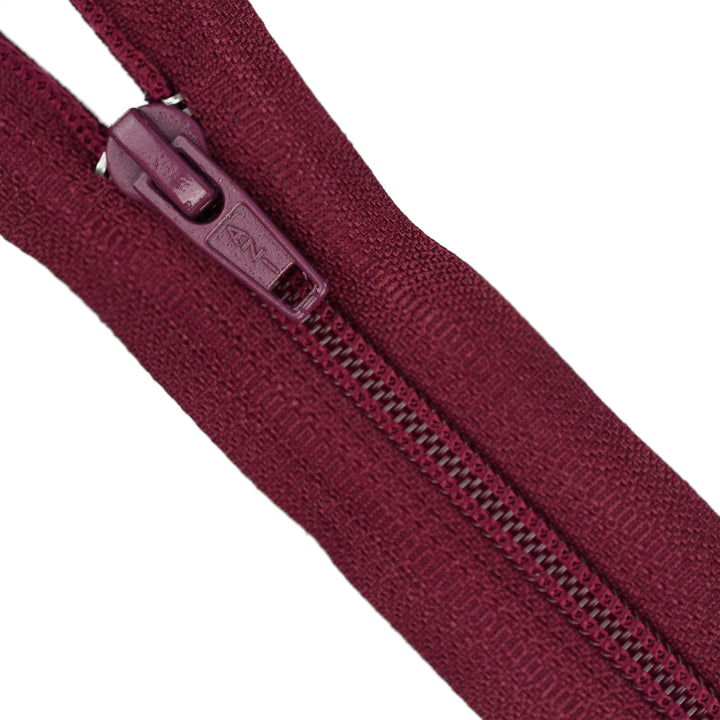 NYLON CLOSED-END NO.5 ZIP COL WINE