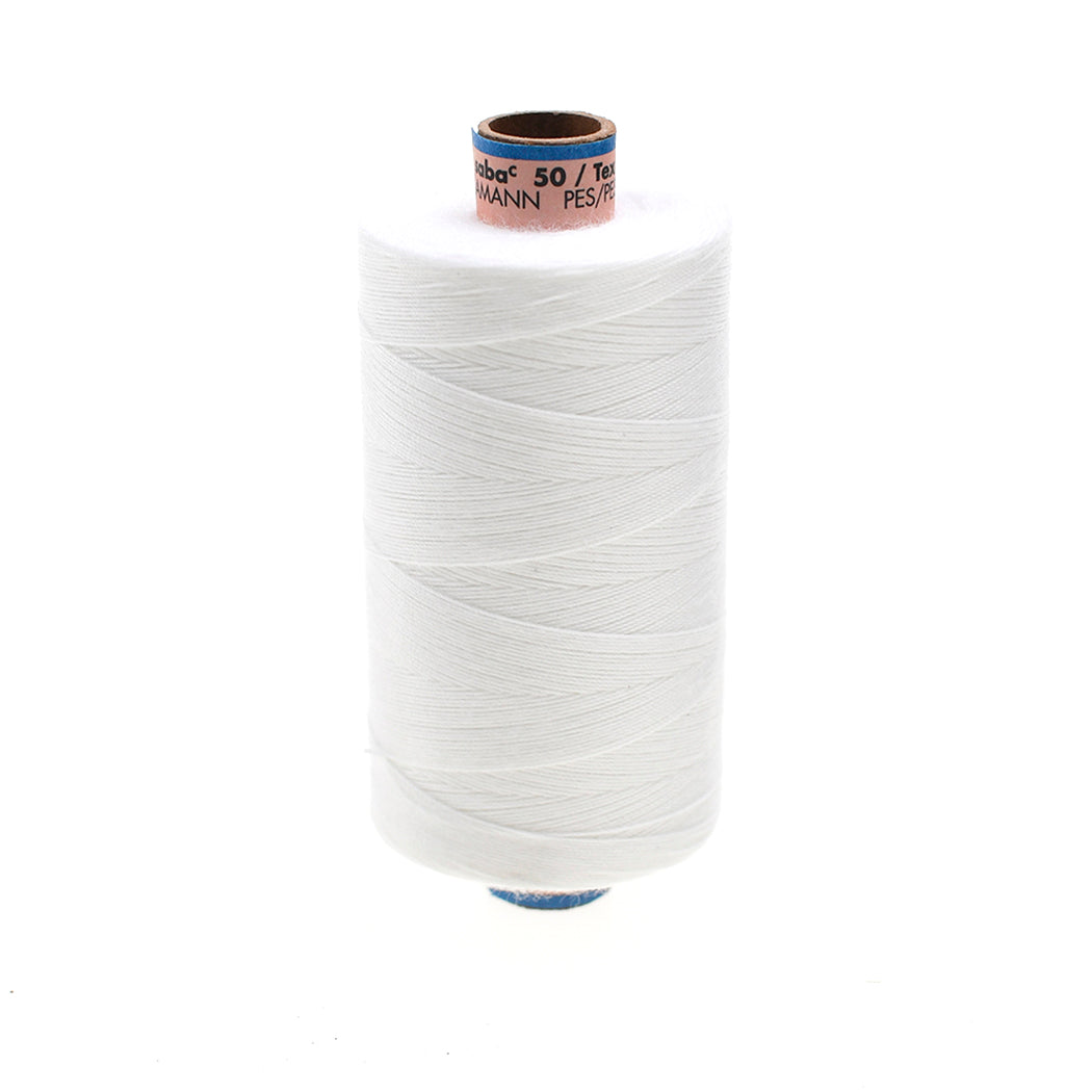 SABA TKT 50 SEWING & TOPSTITCHING THREAD FOR HEAVY FABRICS COL 2000 WHITE