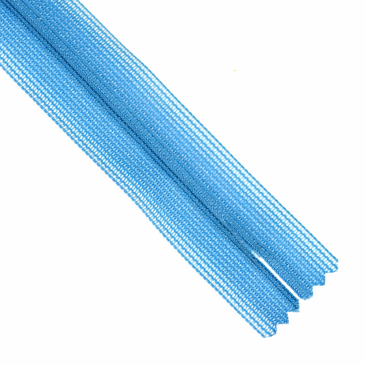 YKK INVISIBLE MESH ZIP COL 310 CYAN