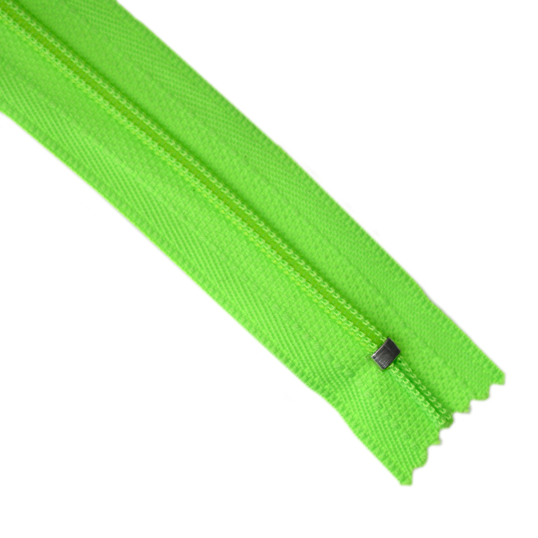YKK NYLON CLOSED-END ZIP NO.3 COL 535  BRIGHT LIME