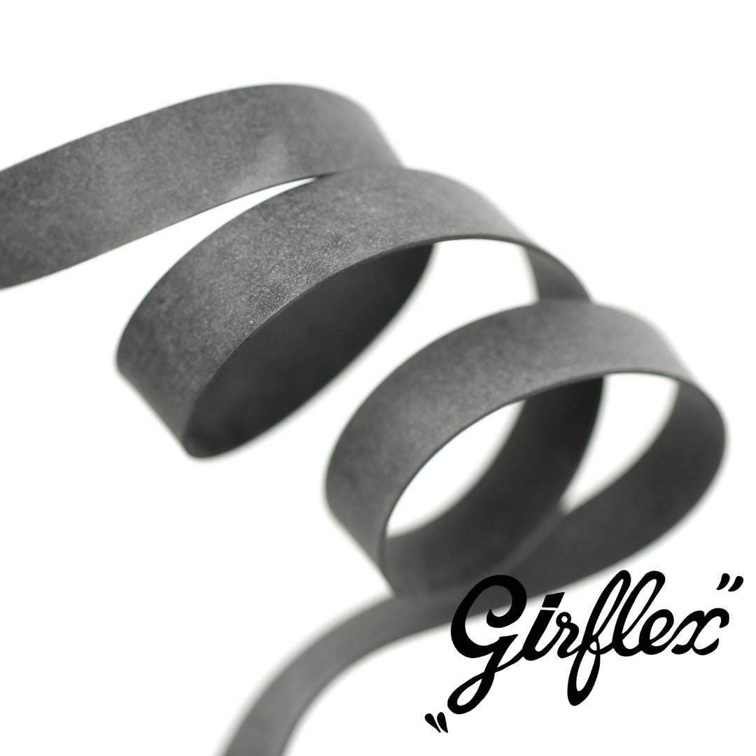 GIRFLEX ELASTICISED RUBBER TAPE FOR STRETCH FABRICS BLACK/GREY