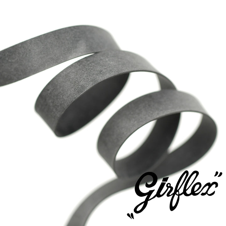 GIRFLEX ELASTICISED RUBBER TAPE FOR STRETCH FABRICS BLACK/GREY