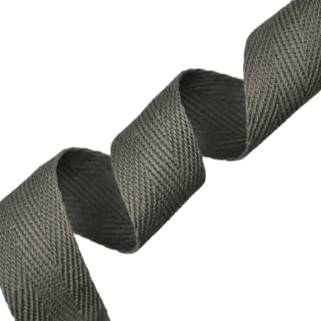 COTTON HERRINGBONE TAPE GREY