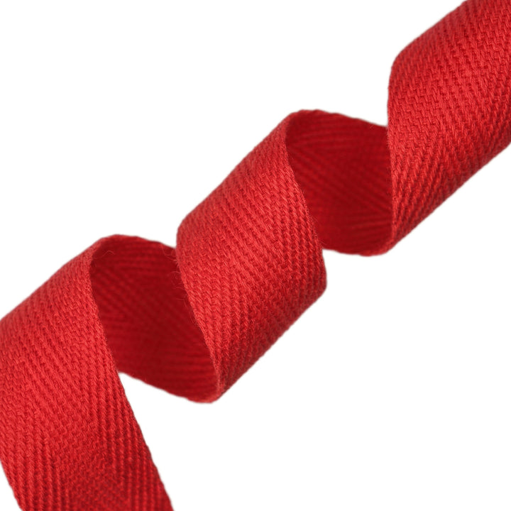 COTTON HERRINGBONE TAPE RED