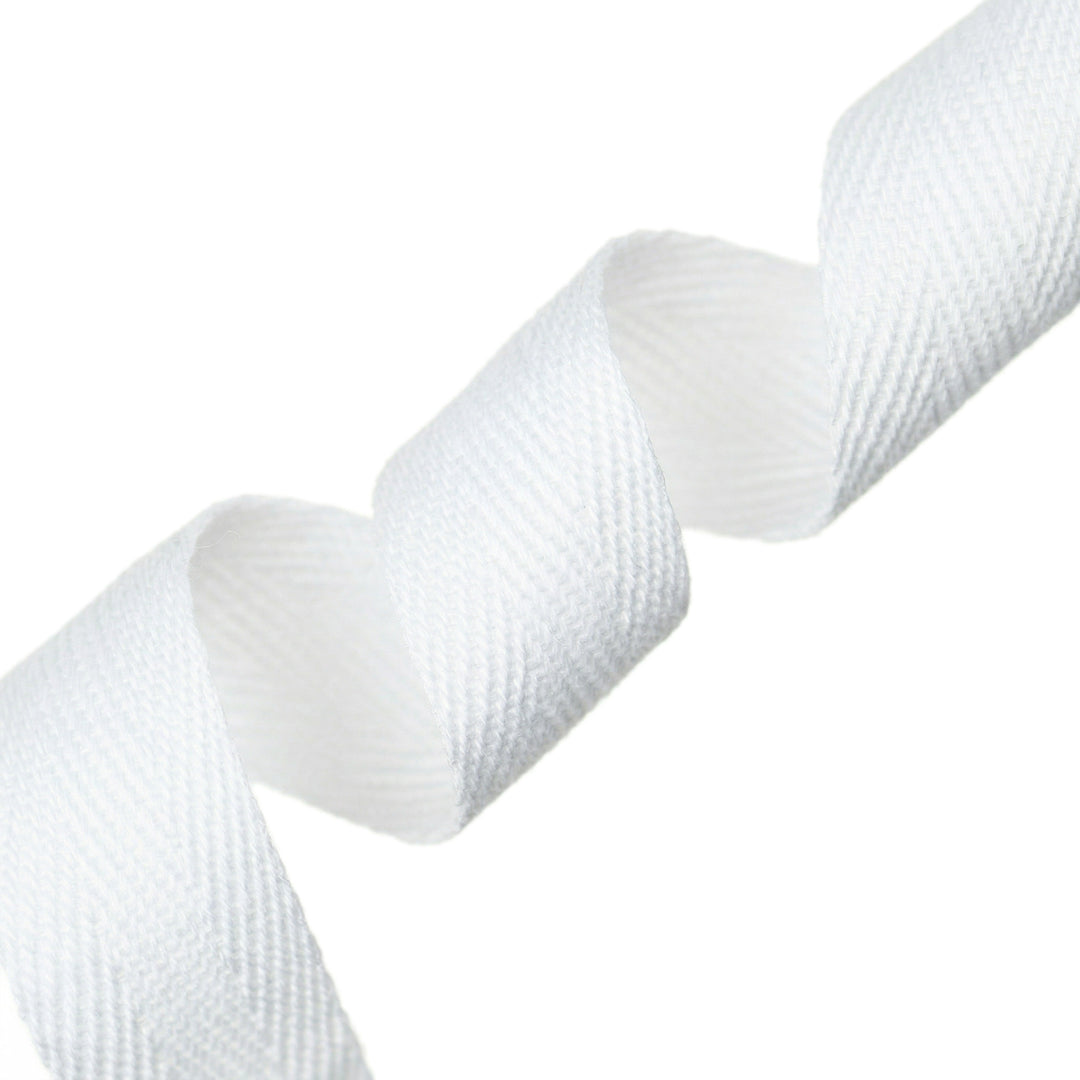 COTTON HERRINGBONE TAPE WHITE