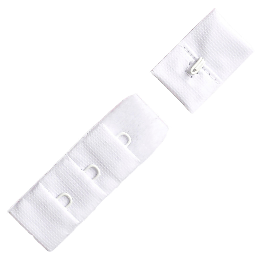 1-HOOK/ 3-ROW PLUSH BRA HOOK & EYE BACK WHITE