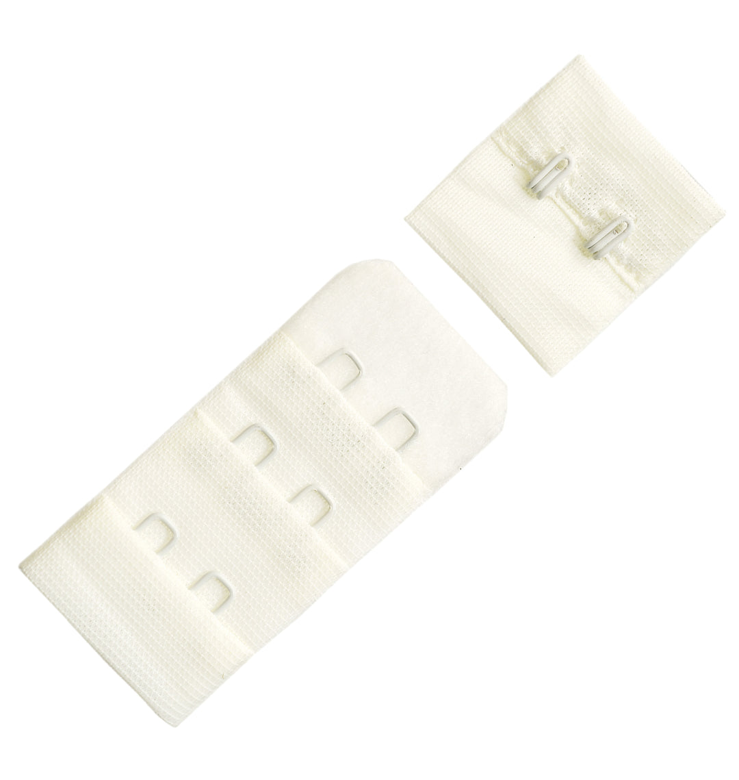 2-HOOK/ 3-ROW PLUSH BRA HOOK & EYE BACK IVORY