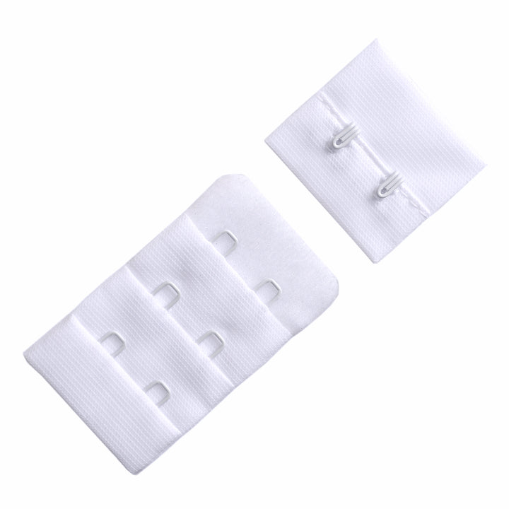 2-HOOK/ 3-ROW PLUSH BRA HOOK & EYE BACK WHITE
