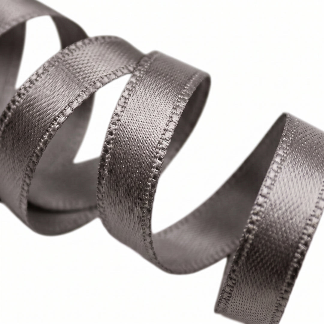 FRENCH DOUBLE-SIDED SATIN RIBBON - SILVERSTONE