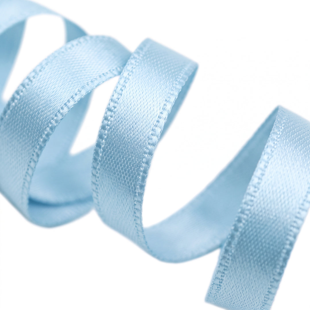 DOUBLE-SIDED SATIN RIBBON - PALE BLUE