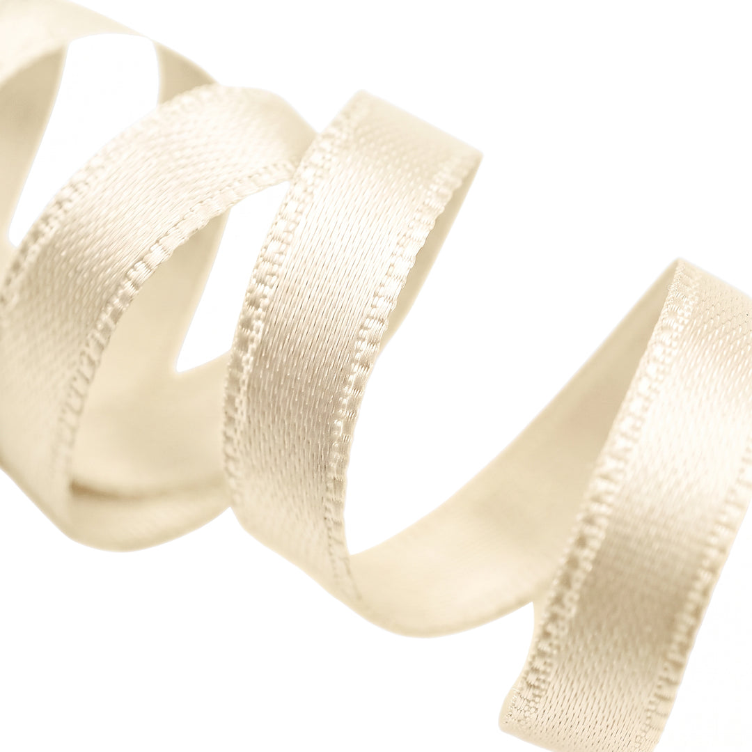 DOUBLE-SIDED SATIN RIBBON - CREAM