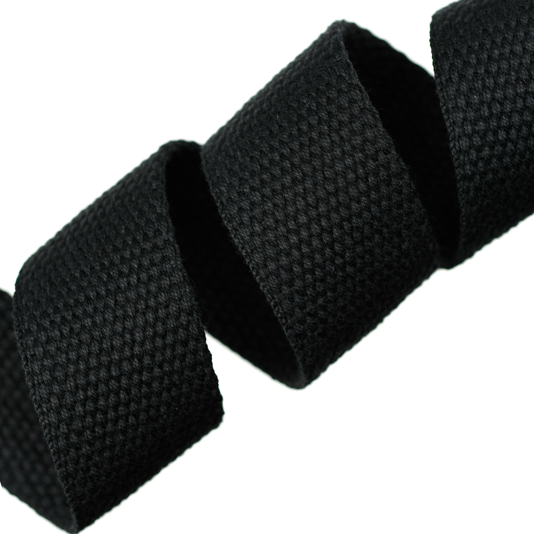 HEAVYWEIGHT 100% COTTON WOVEN TAPE BLACK