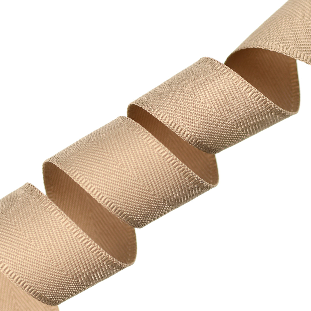 EXTRA-SOFT POLYESTER HERRINGBONE TAPE BEIGE