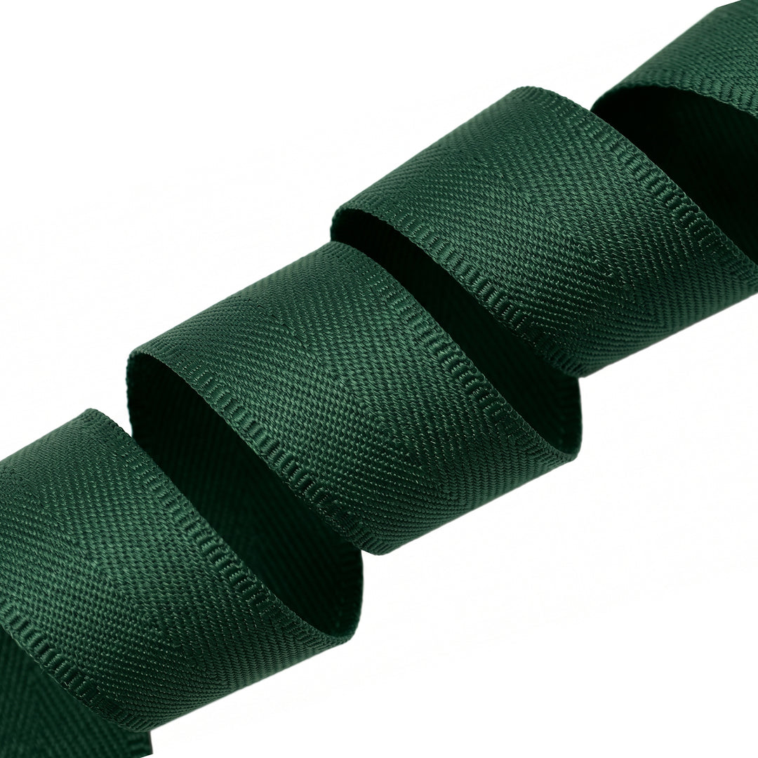 EXTRA-SOFT POLYESTER HERRINGBONE TAPE BOTTLE GREEN