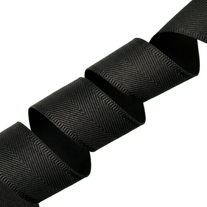 EXTRA-SOFT POLYESTER HERRINGBONE TAPE BLACK