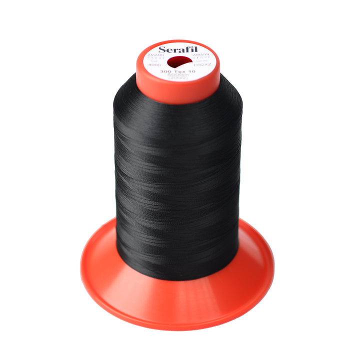 SERAFIL EXTRA FINE TKT 300 SEWING THREAD FOR FINE FABRICS COL 4000 BLACK